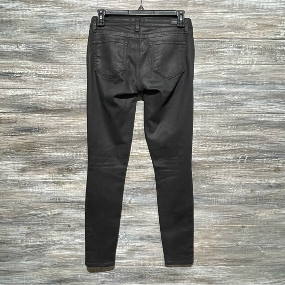 Paige Sexy Denim Edgemont Ultra Skinny Silk Coating in Black Jeans Pants Size 26 - Picture 11 of 16